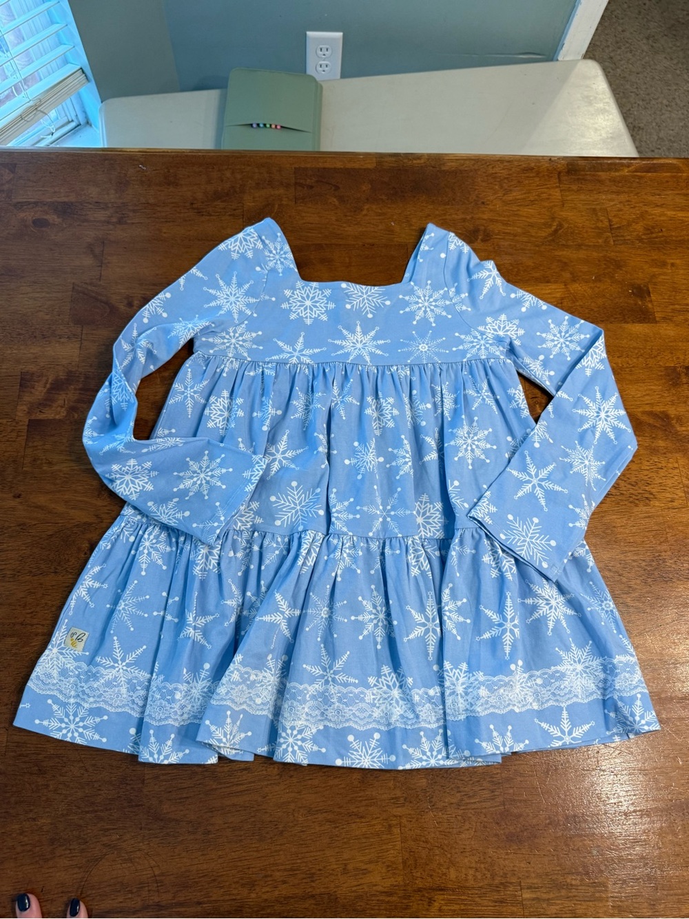 NWT Wildflowers Clothing In A Flurry Ferngully Top Blue Snowflake Winter Size 14